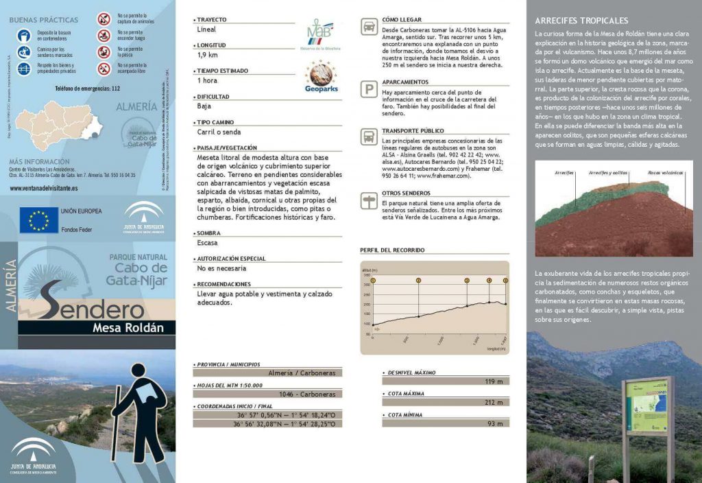 Tríptico 2 Sendero Mesa Roldán