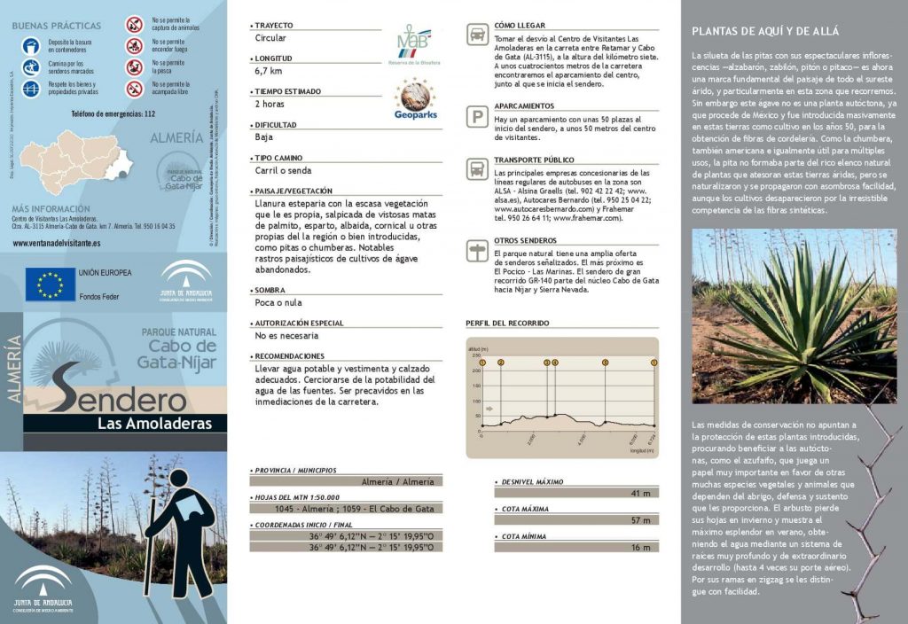 Triptico Ruta Senderismo Las Amoladeras