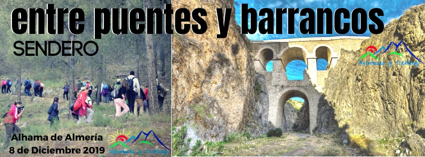 Sendero entre barrancos y debajo de puentes