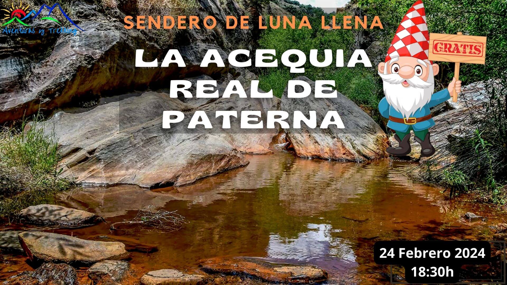 La acequia real con luna llena